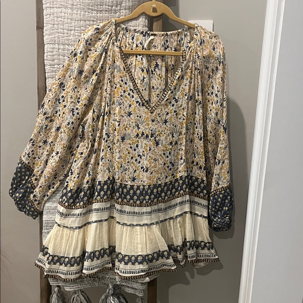 Free People Multicolor Floral Blouse